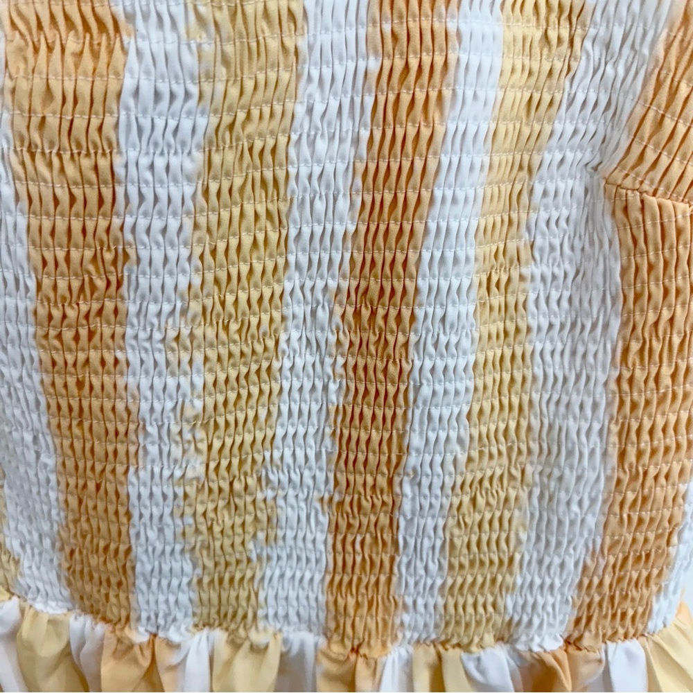 Petal & Pup Yellow and White Striped One-Shoulder Sundress - Picture 5 of 9